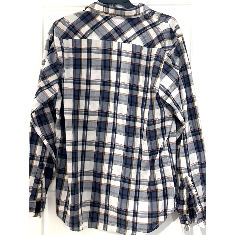 Wrangler Jeans Co. Red Western Plaid Shirt Long Sleeve PearlSnap Button Up XL - Picture 3 of 9